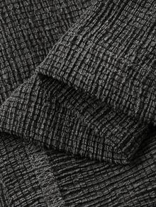 FRIFUL 女士休闲时尚T恤，荷叶边拼接喇叭袖长袖 - 黑色 - 查看 6