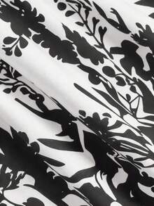 Rometta Große Größen Schwarz V-Ausschnitt Taille Plissee Strickkleid - Schwarz - Übersicht 6