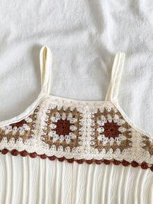 Vintaside Kids Tutina casual di moda per bambina in tessuto lavorato, adatta per primavera/estate, casa, esterno, vacanza, spiaggia, festival, festa, uso quotidiano - Multicolore - Visualizzare 7