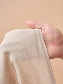 Zivah 2026 Spring/Summer One Shoulder Exposed Shoulder Waist Tie Asymmetric Hem Fitted Top + Loose Wide Leg Pants With Real Pockets, Bamboo Fiber Material, Khaki 2-Piece Set, Spring/Summer Vacation Casual Suit For Women - Khaki - View 8