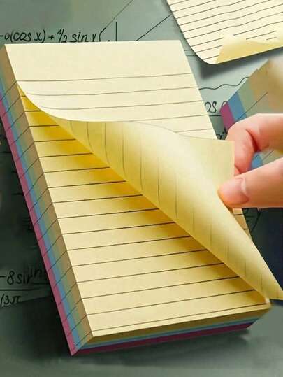 100 Yaprak Çizgili Yapışkan Not Defteri, Öğrenciler ve Ofis İçin Jumbo Boy Çizgili Not Defterleri, Not Alma, Çalışma ve Sınav Hazırlığı İçin Büyük Boy Not Defterleri