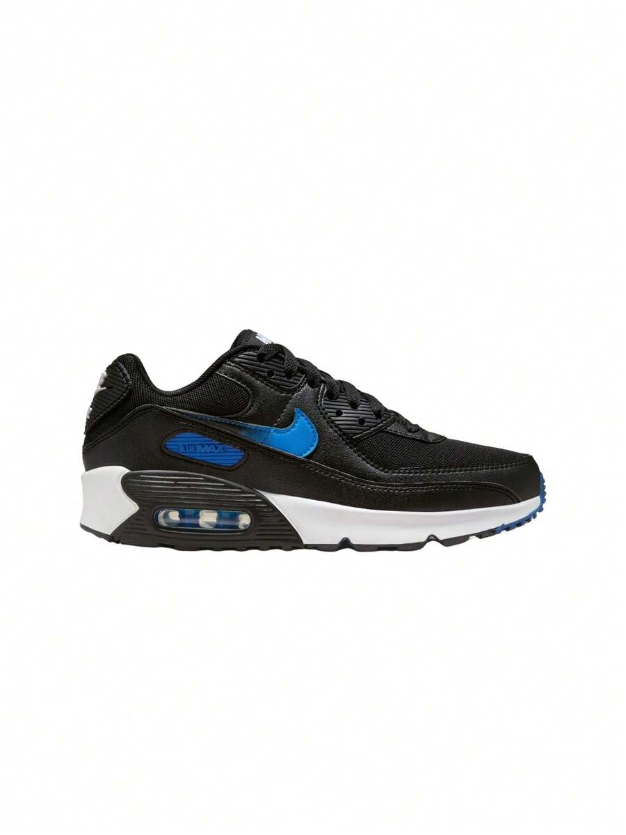 Nike Air Max 90 Kids' Sneakers Durable Classic Retro Walking Outing Commuting Black FZ4355-001 - Black/CourtBlue/White/PhotoBlue - View 1