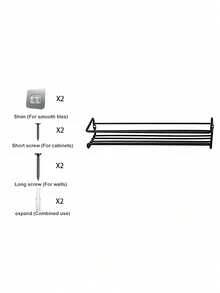 1/2/3 PCS Black Spice Rack Wall Mounted Screw Or Adhesive No Drill Kitchen Organizer Shelf Cabinet Storage Space Saver Home Decluttering Solution Housewarming Gift For New Home Kitchen Upgrade Organization Essential Practical Gift For Her - Black Flat Iron - View 20