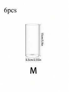 1 pieza Portavelas de cilindro de vidrio, portavelas de cilindro de vidrio transparente, jarrón de cilindro de vidrio para decoración central, decoración de boda y fiesta - transparente - Ver 11