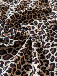EURMUSE Leopard Print Kimono Lounge Set – Open Front Top & Wide-Leg Pants, Chic Two Pieces Outfit - Multicolor - View 3