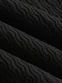 SHEIN EZwear Đầm chữ A màu đen xếp ly, cỡ lớn, co giãn, thích hợp cho mùa xuân/hè. - màu đen - Xem 3