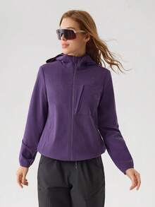 OutZeal Thermal Clothes Women Outdoor Jackets Winter Hiking Camping Fleece Lined Hooded Zip Up Outdoor Tops