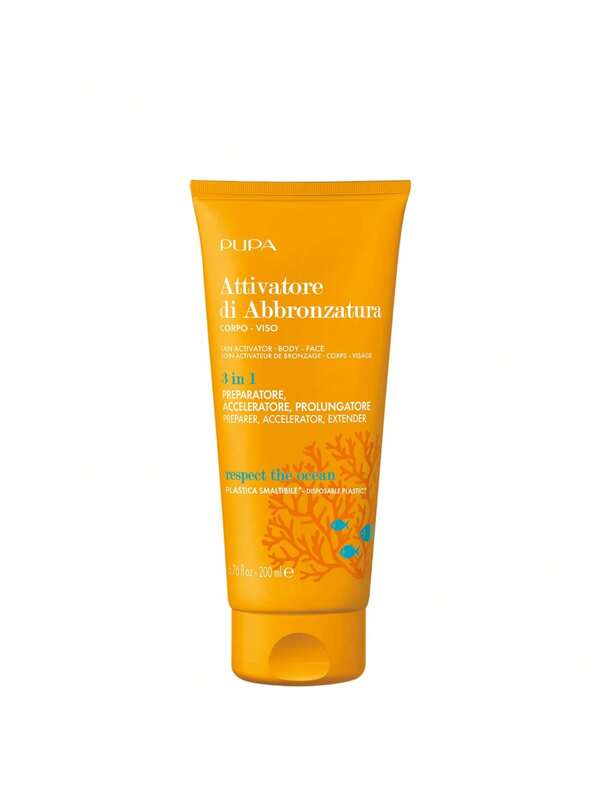 Pupa Milano Tan Activator 200 Ml – Tanning Accelerator, 3-In-1 Formula, For Sunbathers, Suitable For Beach Vacation