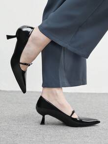 CUCCOO BIZCHIC Women's Pointed Toe Buckle Design Fashionable High Heels, Versatile For Daily Wear