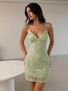 Aloruh 女士优雅露肩露背褶皱A字迷你连衣裙，收腰设计，适合情人节、约会、派对、生日等场合。 - 紅色 - 查看 8