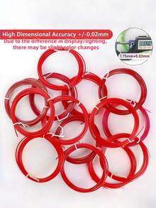 10/20 Stücke PLA Filament Rot 1,75mm - Hochwertig, kompatibel mit den meisten 3D-Stiften, perfekt für DIY Handwerksarbeiten, Kunstprojekte und kreative Designs - glatt und einfach zu verwenden - Rot - Übersicht 6