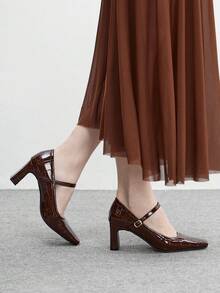 CUCCOO BIZCHIC 女士日常商务通勤和假日派对高跟鞋 - 巧克力棕 - 查看 5