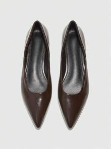 CUCCOO BIZCHIC 女士尖头休闲通勤百搭平底鞋 - 棕色 - 查看 2