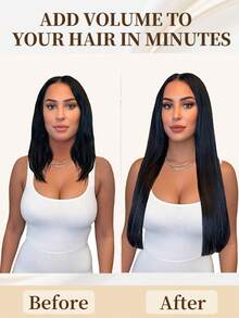 微环接发，100%真人发，1号色，亮黑色，14-24英寸直发，50束/包，隐形珠加厚微环接发，带鱼线，无需胶水，易于造型，适合细软发质，也适合沙龙使用。适合所有女性日常佩戴，冬季、圣诞节、万圣节、秋季服装搭配。 - S1 - 查看 4