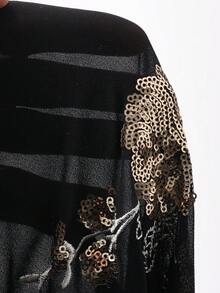 Dazy Plus 大码女式V领雪纺刺绣宽松长款优雅派对连衣裙，黑色，春夏吊带裙 - 黑色 - 查看 3