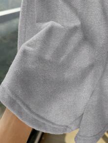 SHEIN EZwear Quần short cạp chun màu trơn dáng rộng, thích hợp mặc mùa hè. - Nhiều màu - Xem 6