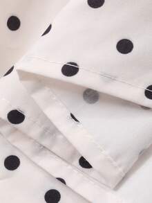 DAZY Áo kiểu nữ tay phồng phối ren chấm bi, phong cách Hàn Quốc, thích hợp cho mùa xuân/hè. - Màu be - Xem 8