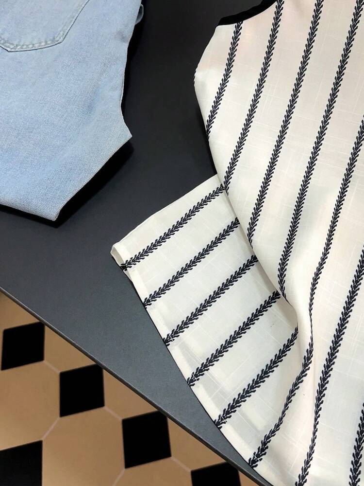 Resyla Damen Lässig gestreiftes Trägershirt mit Spitzenkragen, Sommer Urlaub ärmelloses Top. Gestreiftes Top Sommer Top Damen französischer Stil Kurven Sommer Top Sommer Damen ärmelloses Top Damen Top Nautik für Frauen - Schwarz und Weiss - Übersicht 9