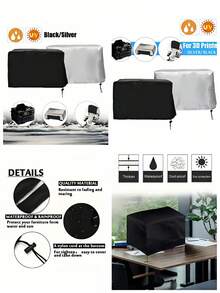 1个银色3D打印机防尘罩，防水防尘 - 家用电器防尘罩，适用于打印机罩、收纳袋、整理存放，防止灰尘进入，保持台面清洁，六种尺寸可选 - 銀色 - 查看 3