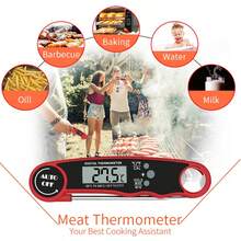 Teckwe 1个带不锈钢探针的数字显示折叠式探针温度计，适用于厨房、烧烤、烘焙和牛奶食品温度测量。 - 彩色 - 查看 3