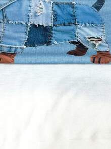 EMERY ROSE 新款V领休闲渐变印花短袖T恤 - 彩色 - 查看 4