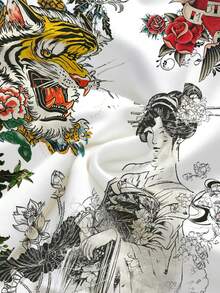 ROMWE Avant Sexy Slogans Crop Top & Flared Low Waist Pants 2 Pieces Set For Women - White - View 4