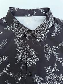 Manfinity Swimmode Men's Beach Vacation Casual Printed Shirt And Shorts Set - Multicolor - View 4