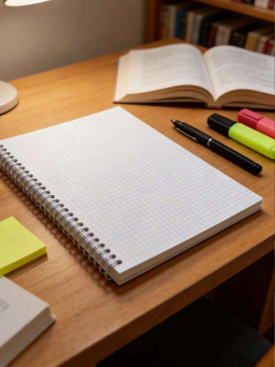 2 Packs PP Cover Metal Coil Notebook, Grid Inner Pages, Minimalist, Portable & Waterproof, Suitable For School And Office Use - Beige - View 1