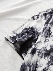 AXEPEAK Áo thun nam tay ngắn in họa tiết tie dye, thời trang, quà tặng bạn trai, đi chơi - màu đen - Xem 5