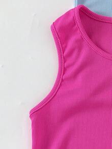 Genkimix Kids Paquete múltiple de camisetas de tirantes acanaladas de unicolor casual para niñas - Multicolor - Ver 6
