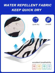 Manfinity VDAYZ Men's Casual Zebra Print Beach Shorts - Black - View 5