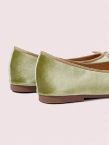 CUCCOO DOLLMOD Bailarinas minimalistas versátiles y casuales con decoración de lazo para mujer - Verde - Ver 9