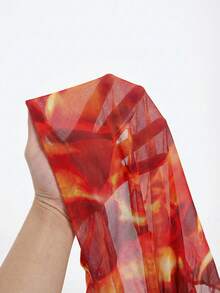 Áo hai dây Aloruh mới, gợi cảm, xuyên thấu, màu cam nhuộm tie-dye, họa tiết nổi bật, cổ khoét sâu, dây buộc, trang trí kim loại, hở lưng, thích hợp cho kỳ nghỉ, du thuyền, tiệc tùng, hẹn hò, ngày Valentine, trang phục đi biển cho nữ, đồ mặc mùa hè, áo mùa hè, quần áo đi biển cho nữ. - trái cam - Xem 9