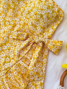 Kids Teen Girls Dress Youth Girl Yellow Spaghetti Strap Cami Dress With Flounce Hem For Summer Vacation Graduation,Prom Dresses,Graduation Dresses,Summer,Summer Dress,Summer Outfits - Yellow - View 4