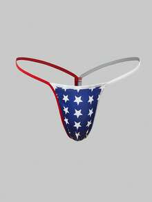 Men's Solid Color Patchwork Pentagram Print Sexy Briefs - Multicolor - View 4