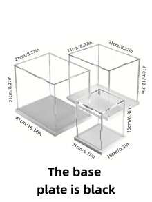 Display Case For Collectibles Assemble Clear Acrylic Box Alternative Glass Case For Display Action Figures Home Storage & Organizing Toys - Black - View 10