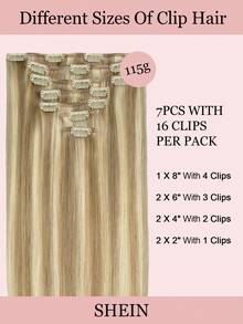 7 件直发接发 100% 真人发 14-24 英寸 115 克双纬隐形接发 雷米天然真人发 适合女性女孩日常使用 - S16/22A - 查看 3