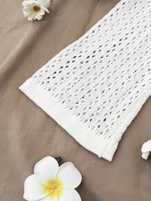 SHEIN Teen Girls Off Shoulder Knot Side Cover Up Dress Without Bikini, Summer Beach Vacation