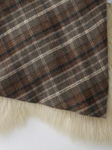 Franclia Commuter Chic Retro Classic Plaid Belted A-Line High Waist Women Skirt Plaid Skirt Belt Skirt Brown Skirts Checkered Skirt Skirts Mini