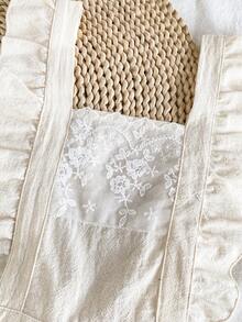 Vintaside Kids Girls' Romper Pants, Country Style Embroidery Pattern, Elegant & Cute, Versatile, Soft Fabric, Suitable For Spring, Summer, Autumn