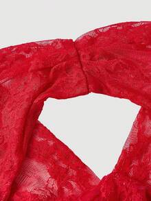SHEIN MOD 1pc Women's Fashionable Sexy Lace Camisole Top - Red - View 3