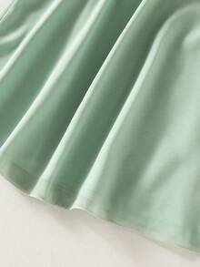 1件少女优雅仿珍珠雪纺露背吊带修身连衣裙，适合日常穿着、聚会、派对、婚礼等场合。 - 綠色 - 查看 6