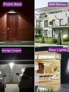 1/2/4/6/8 piezas Luces solares exteriores de alta luminosidad, luces solares para senderos con sensor de movimiento, luces de LED, 3 modos de iluminación, adecuadas para hotel, porche, jardín, patio, cerca, patio y talla grande - Blanco - Ver 5