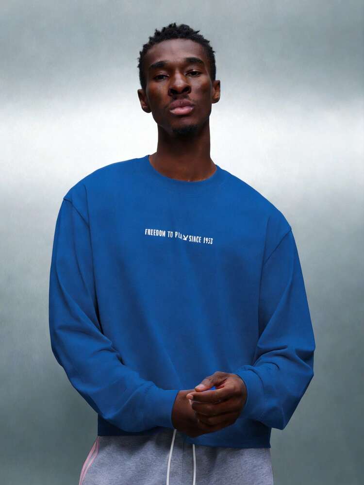 PLAYBOY X SUMWON Crop Fit Logo Long Sleeve Graphic Tee With Vintage Freedom To Play Print And Ribbed Cuffs For Casual Streetwear Style