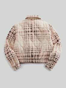 ROMWE MEN Street Life Men's Plaid Long Sleeve Zip-Up Casual Padded Coat, Loose Fit - Multicolor - View 2
