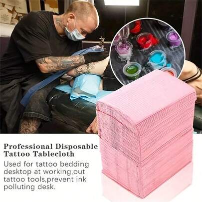 250pcs Waterproof Disposable Dental & Tattoo Bibs: Multi-Use Hygiene Sheets For Healthcare & Beauty ,Disposable Tattoo Table Cleaning Cloth Pad, Dental Piercing Bibs, Waterproof Disposable Tattoo Table Mats, Dental Tattoo Accessories