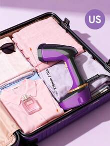 JMMO 便携式手持蒸汽熨斗，旅行蒸汽熨斗，1500瓦织物蒸汽熨斗 - 美规插头，适合衣物和家居使用 - 美規A型插(110-127V) - 查看 8