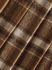 Elladie kids 时尚百搭的复古红色格子女童裙，新款时尚加厚百褶裙，适合少女穿着