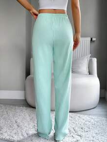 EURMUSE Cottonlike 2 Pieces Solid Knit Pants Set Comfy Pants Lounge Pants For Women Sleep Pants - Multicolor - View 8