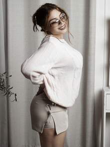 Lupita Cardoza Spring/Summer Design Bowknot Lace-Up Sexy Slit A-Line Mini Skirt For Women - Apricot - View 6